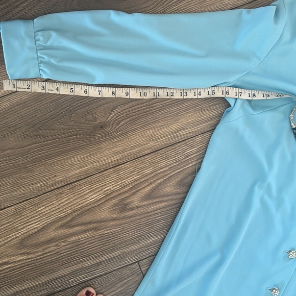 Vintage Union made size 14 maxi dress with super cool rhinestone buttons - Picture 11 of 14